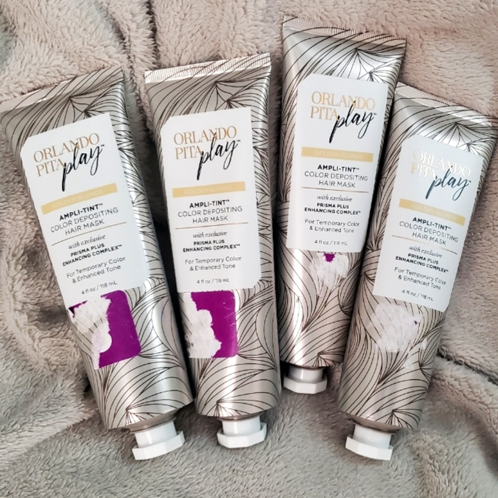 BRAND NEW x4 Orlando Pita Play Ampli-Tint Color Depositing Hair Mask:GoldenBlond